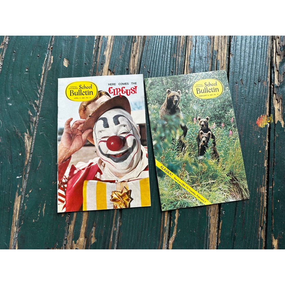 Vintage 1967 National Geographic School Bulletin Magazines Circus Bears Lot 2